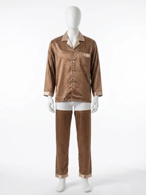 Pyjama satin polyester homme élégant classique - Vue 1 - Pyjama satin